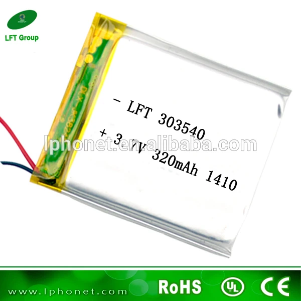 303540 самая маленькая lipo батарея 3,7 v 320 mah с проводом и контактом