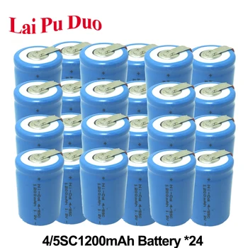 

Ni-Cd 4/5SC Battery 1200mAh 1.2V Rechargeable Batteria Cell 1.2Ah 4/5 Sub C For Accumulator Power Bank 24 Pack Included