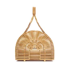 Bolsa Bolsas De Luxo Mulheres Sacos Designer de bambu Rattan Mulheres Da Praia do Verão Sacos de Embreagem Para As Mulheres Woven Escavar Bolsa de Bambu