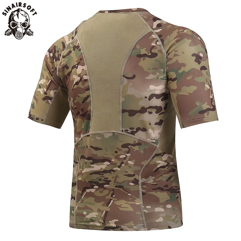 SINAIRSOFT тактическая короткая камуфляжная футболка в стиле милитари спортивная