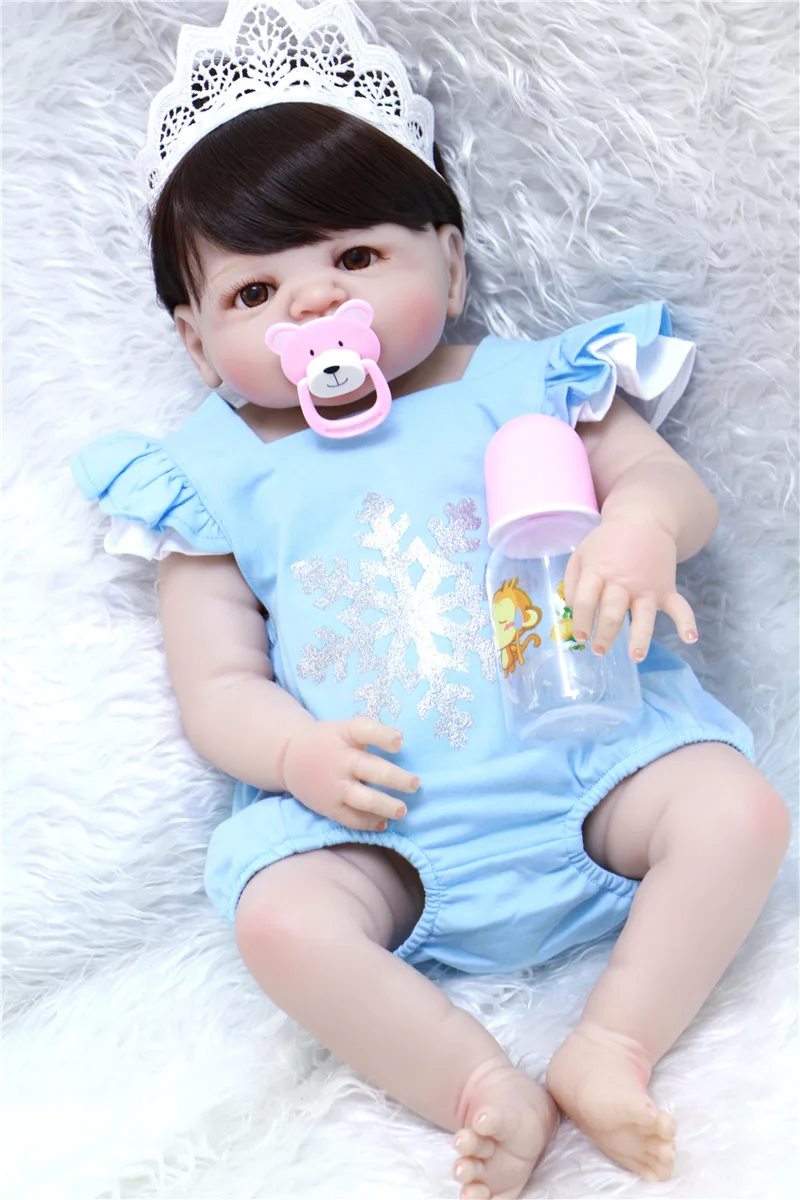 55 см полный Средства ухода за кожей силикона Reborn Baby Doll Игрушечные лошадки реалистичные новорожденная девочка принцесса куклы для детей