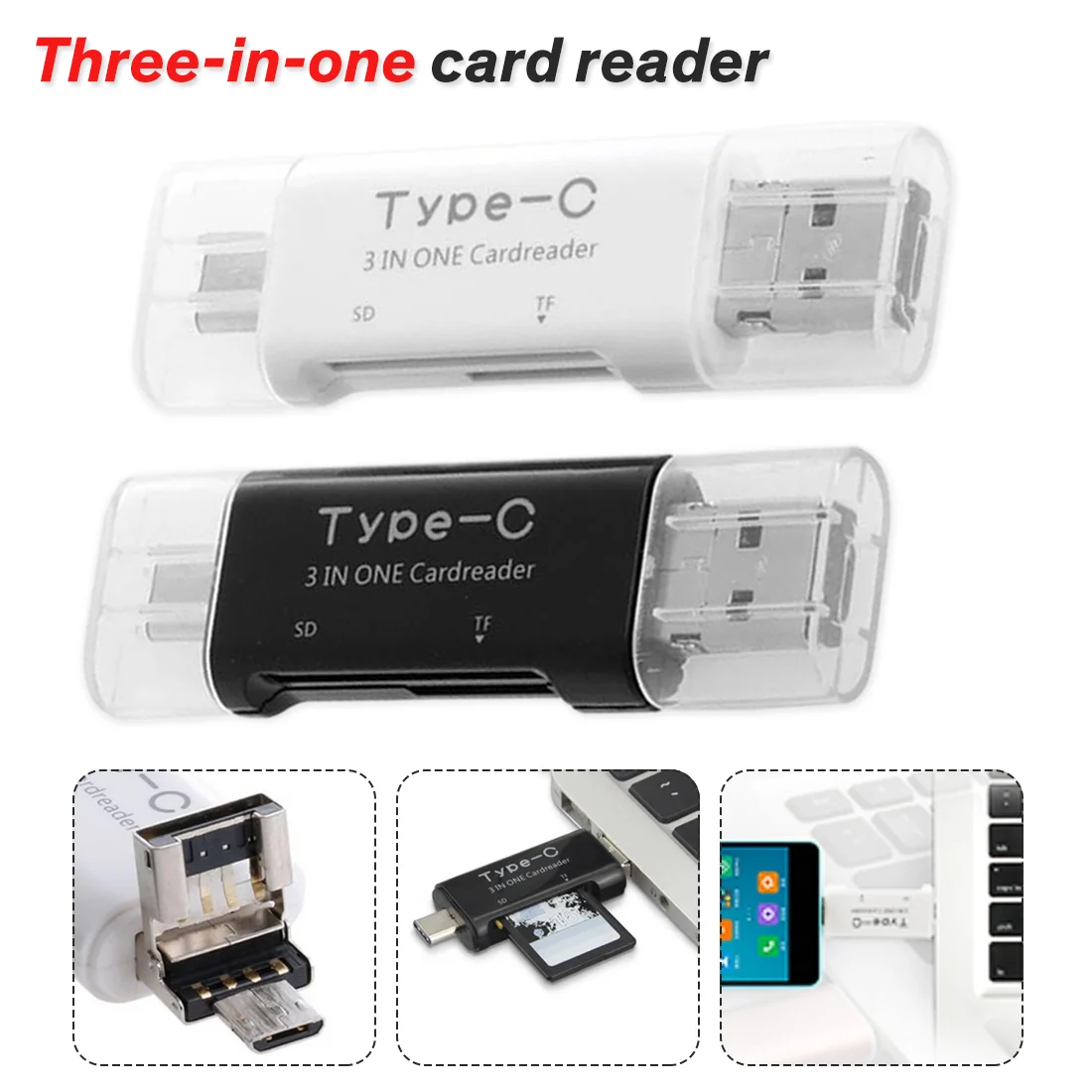 3 In 1 USB OTG Card Reader Flash Drive High speed USB2.0 Universal Card