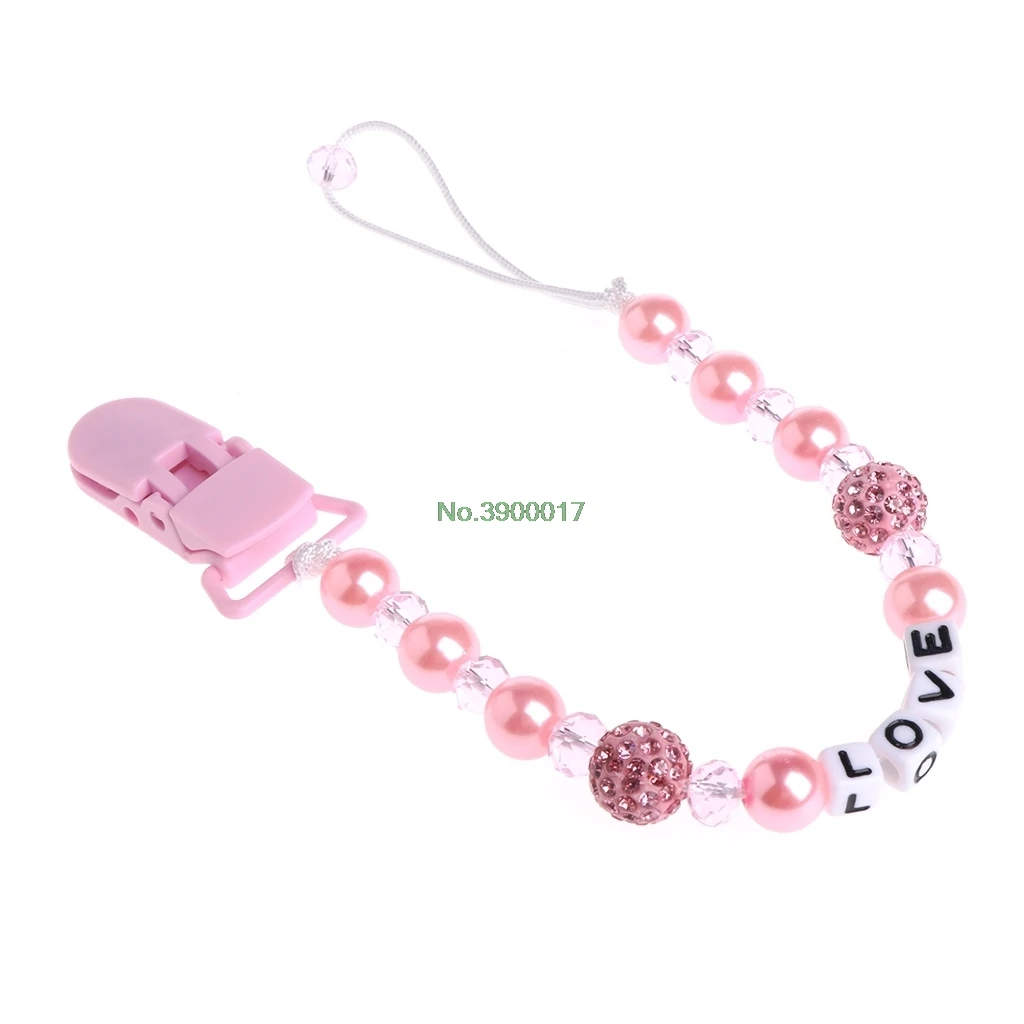 Детские Bling Crystal Pacifier клипы соска цепи пустышка соска поводок ремень