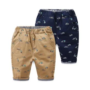 

Cropped Trousers 2019 Hot Summer Fashion 2-6 8 10 Years Cotton Sports Cartoon Car Print Kids Baby Boy 7 Capris Calf-length Pants