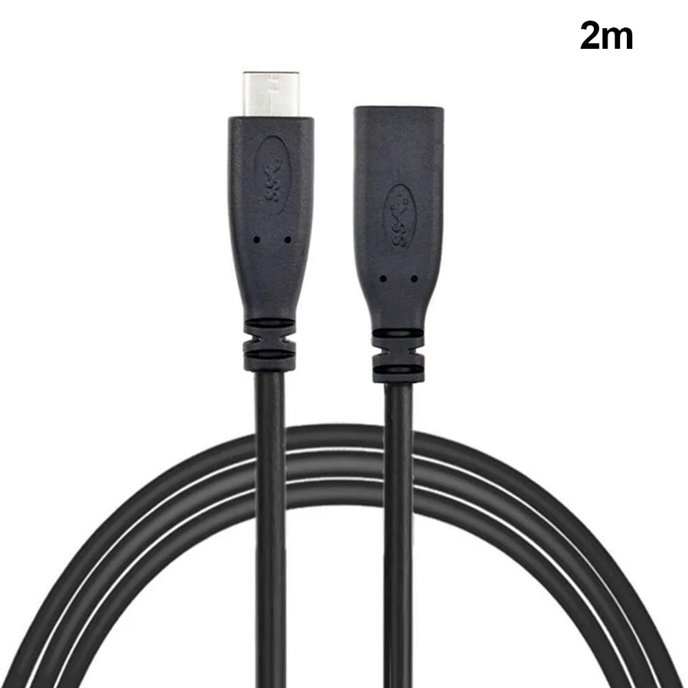 

0.2m-2m Type C Accessories USB 3.1 Parts Portable Extender Data Cable Extension Male To Female Black Replacement Durable Phone