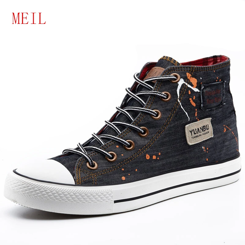 

New Men's Fashion Shoes Solid Color Denim Casual Shoes Men's Footwear Spring Summer Canvas Lace-up Leisure Shoes Sapatos Hombres
