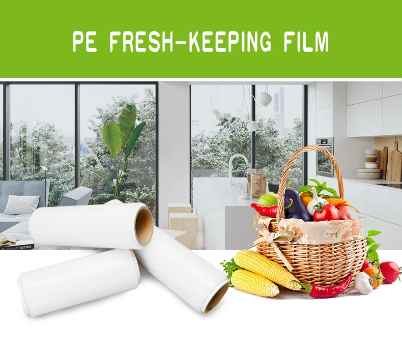 1 Pe,Fresh keeping filmplastic wrap,fruit,Fresh,vegetables,food,Stretch film,kitchen,High viscosity,Freezicial,Hotel,Slimming,Beauty,Packed fast food,dustproof,protection (1)