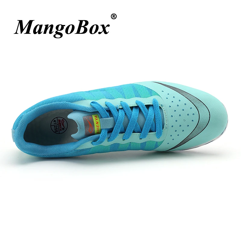 Couples Track and Field Shoes Sky Blue Green Spikes Shoes Athletics Woman Spring Summer Lightweight Male Running Nails Sneakers