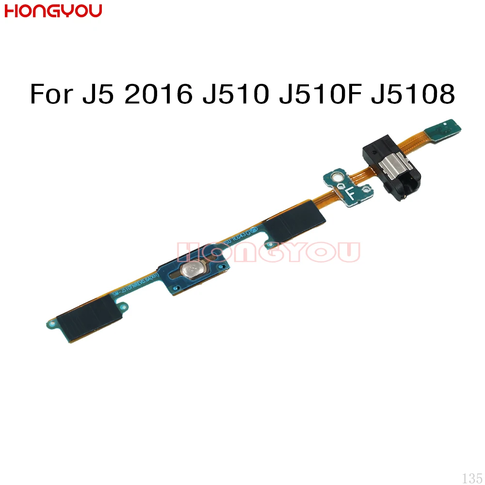10 шт./лот для Samsung Galaxy J5 2016 J510 J510F J5108 Кнопка возврата + шлейф аудиоразъема наушников