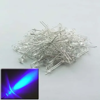 

500pcs/lot 5mm Round Ultra Bright Purple UV LED Lamp Water Clear Led Diodes LED Light Emitting Diode lamps Free Post Shipping