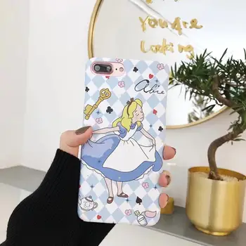 

10pcs/lot Fancy Designer Cute Alice IMD PC Hard Back Half Cover Case For iPhoneX 8/6s 7plus Skinny Shell Protection