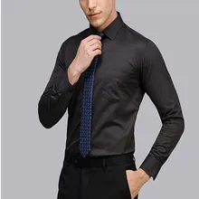 ZQJY Мужская рубашка с длинным рукавом, тонкая брендовая мужская рубашка, дизайнерская Высококачественная однотонная мужская одежда, подходит для деловых рубашек, XS-3XL