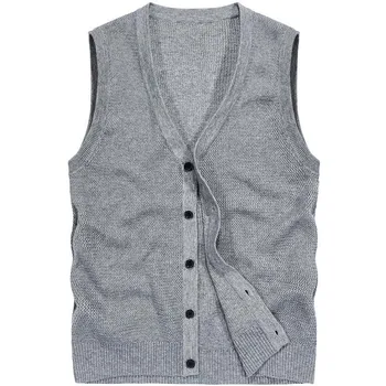

Autumn Winter Cashmere Sleeveless Sweater Vest for Men Casual Cardigan Wool Vest Warm Waistcoat Knitted Vest Male Clothes