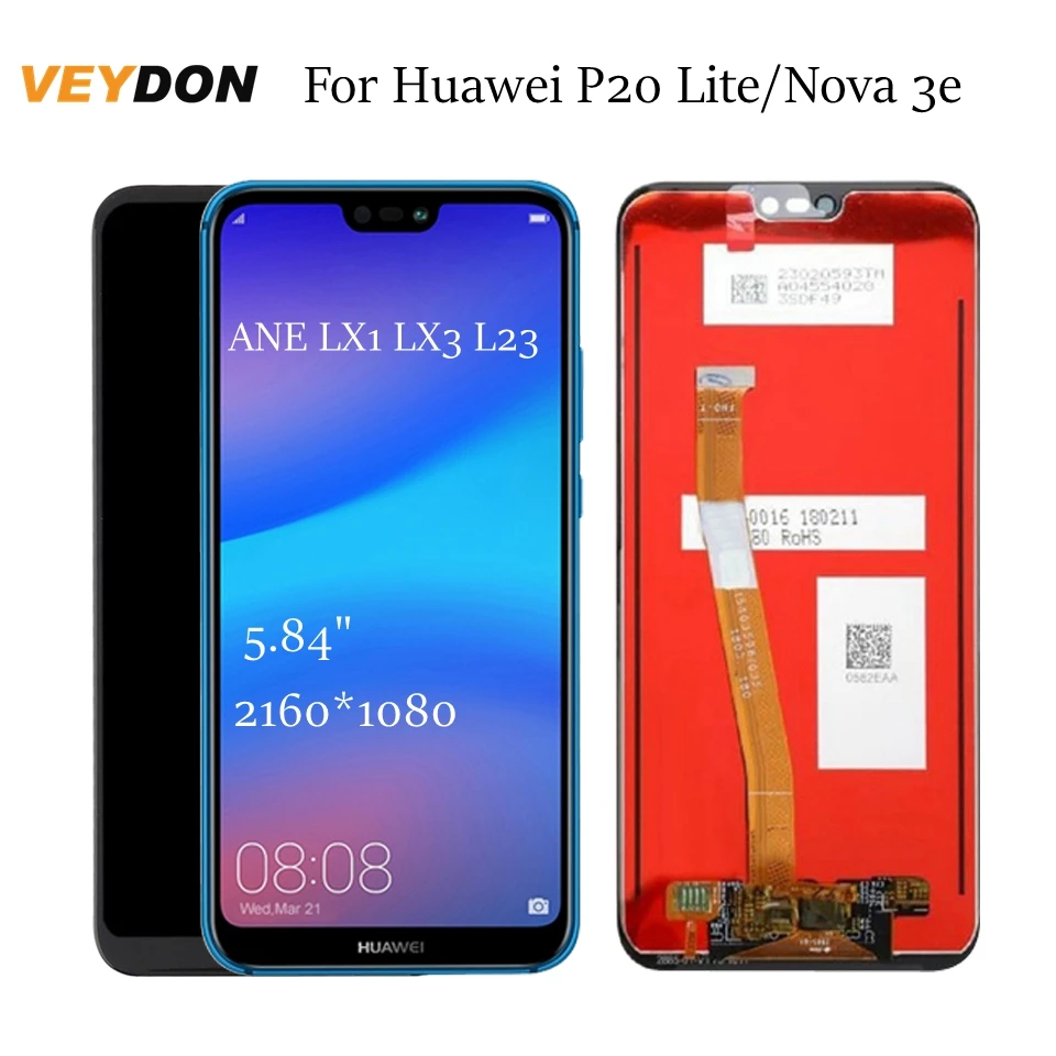 For Huawei P20 Lite LCD Display Touch Screen Digitizer Nova 3e ANE LX1 LX3 L23 With Frame | Мобильные телефоны и