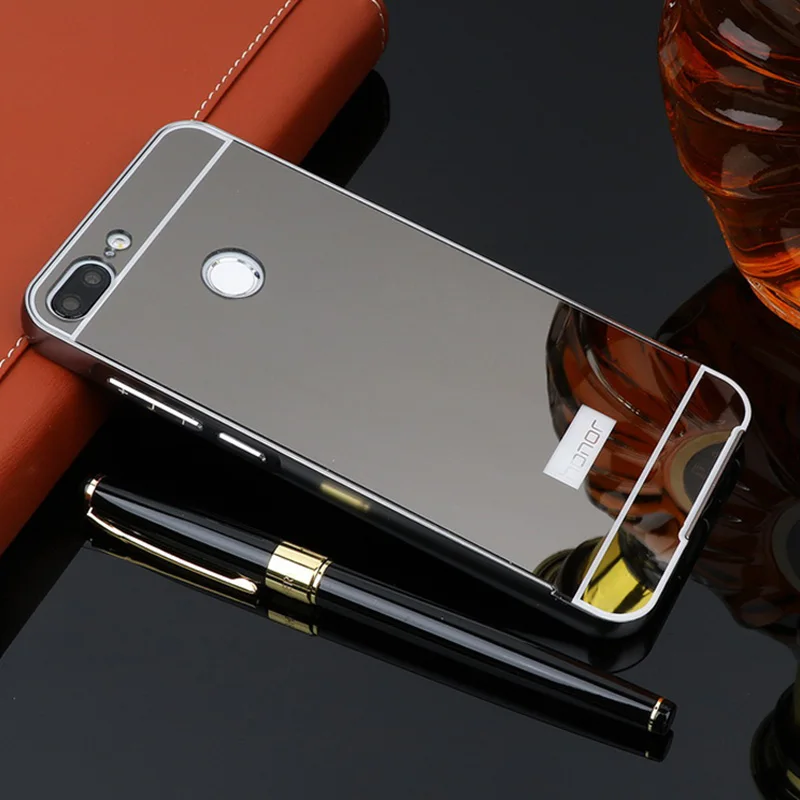 Роскошный зеркальный чехол для Huawei Honor 8 9 10 Lite V8 V10 P Smart Plus Y7 Y9 Prime Y6 Pro 2019 Алюминиевый