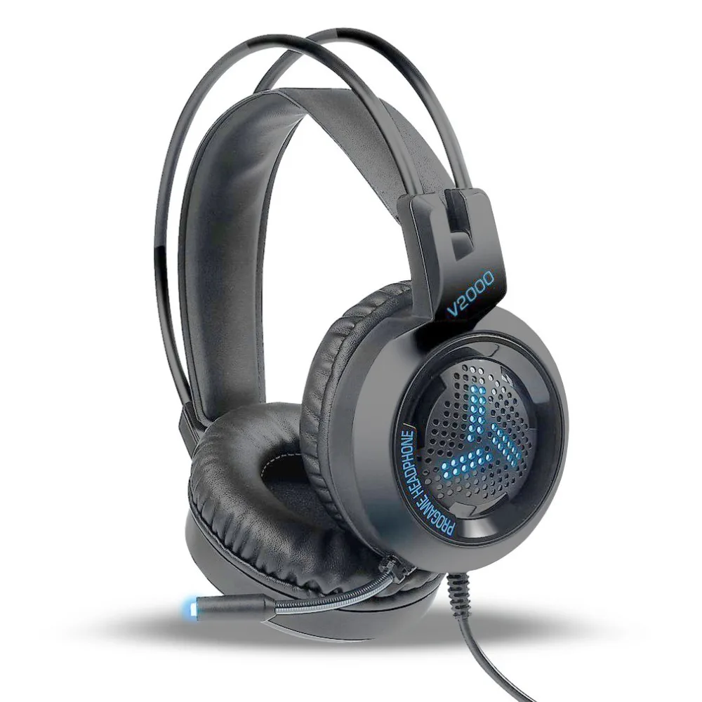 

Game Headphone Music Audio Big Earphone Headphones With Mic V2000 Gaming Headset 7.1 Channel 3.5mm Jack Stereo for PC Computer