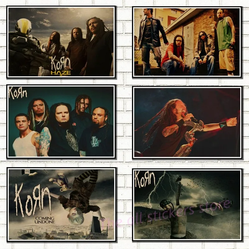 

Korn Vintage Retro rock band music Guitar Matte Kraft Paper Poster Wall Sticker Home Decora/6025