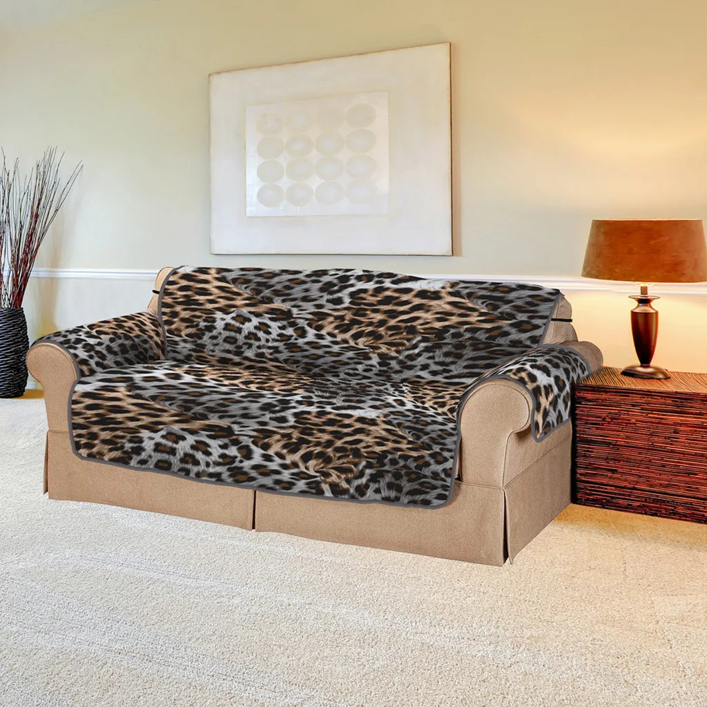 

Nordic Style Wild Leopard Printing Sofa Cover Pet Kids Anti-Slip Quilted Mat Wild Nature Sofa Couch Cover Furniture Protector