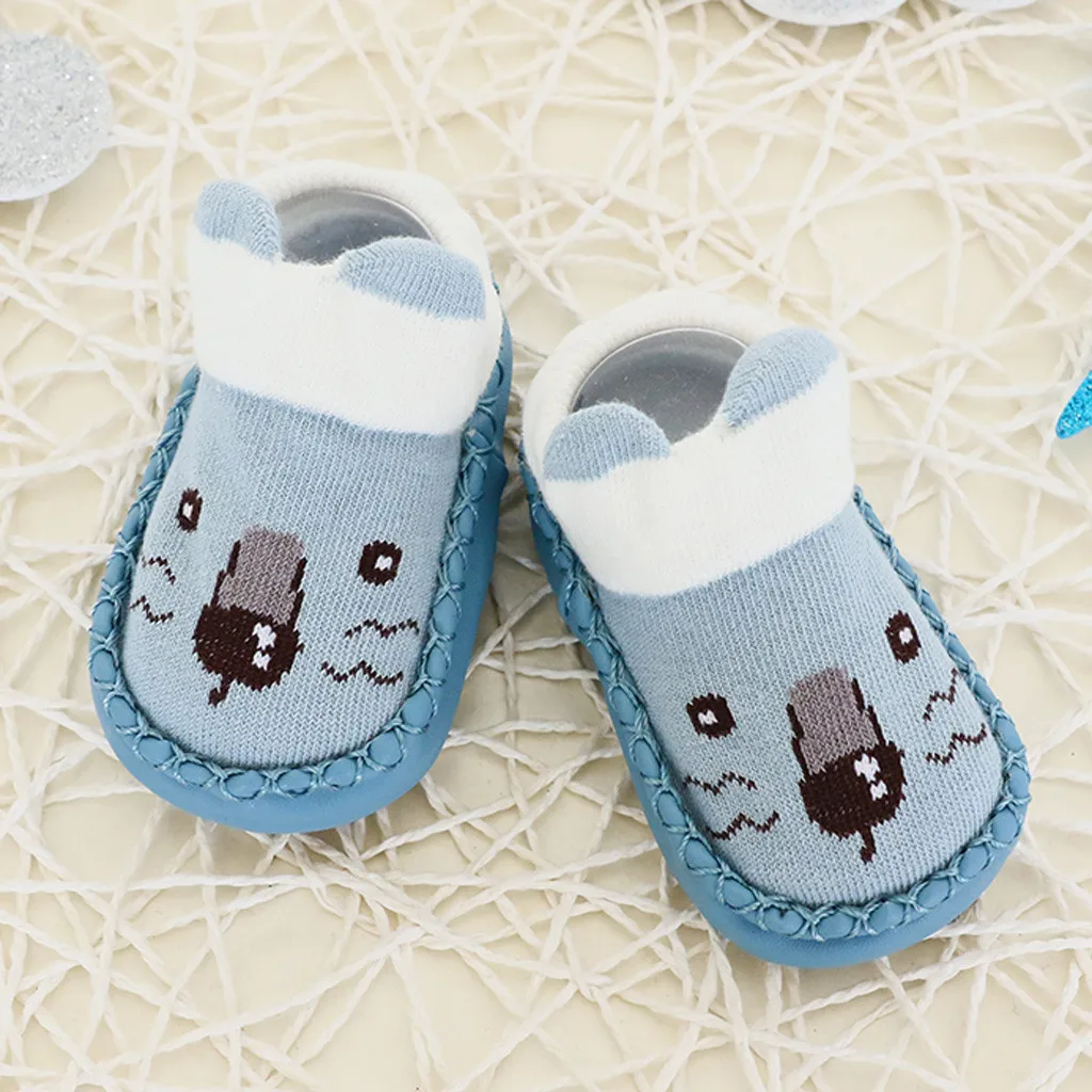 Нескользящие носки с рисунками для новорожденных девочек и мальчиков, тапочки L313