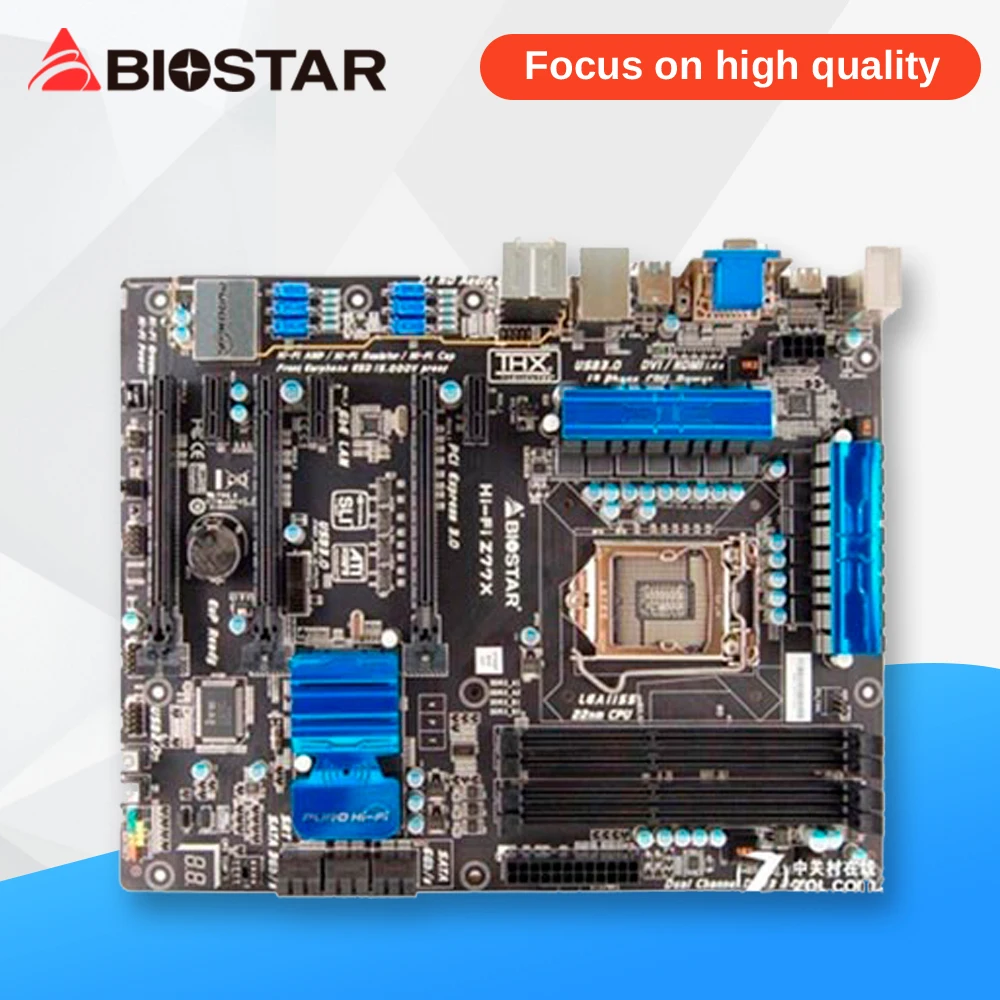 

BIOSTAR Hi-Fi Z77X Desktop Motherboard Z77 LGA 1155 DDR3 32G SATA3 USB3.0 ATX