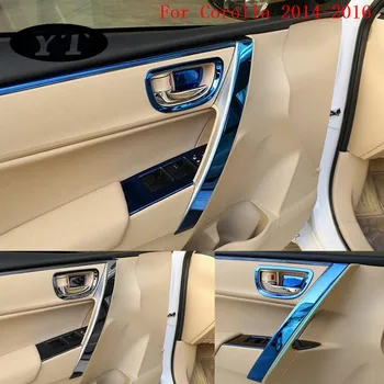 Auto inner door handle trim moulding for Toyota Corolla auris 2014-2018,stainless steel ,8pcs,car accessories for kia sportage 2010 2014 stainless steel auto up bottom door window trim decoration surround windows frame strips 8pcs set