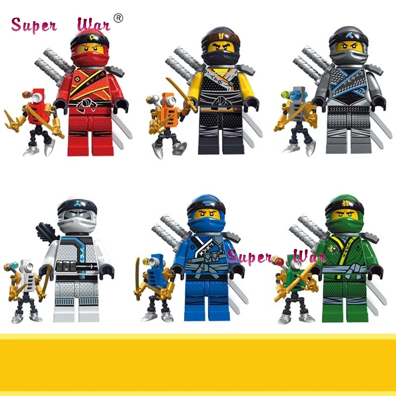 

1Set Series 2 Motorcycle JAY ZANE KAI LLOYD NYA COLE WU ICE EMPEROR PYRO SNAKE building blocks toys for children