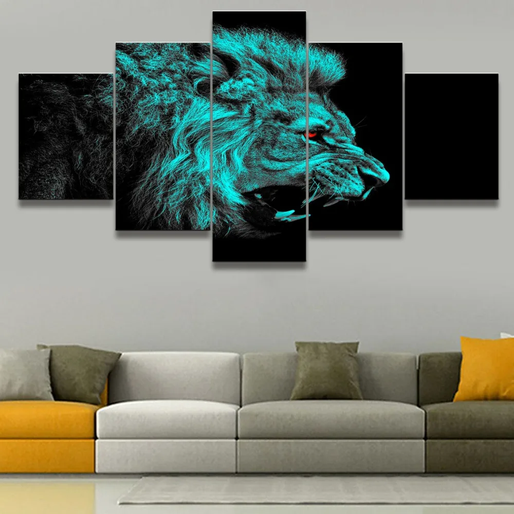 Home Decor HD печатных холст стены Книги по искусству фотографии рамки 5 шт. красные