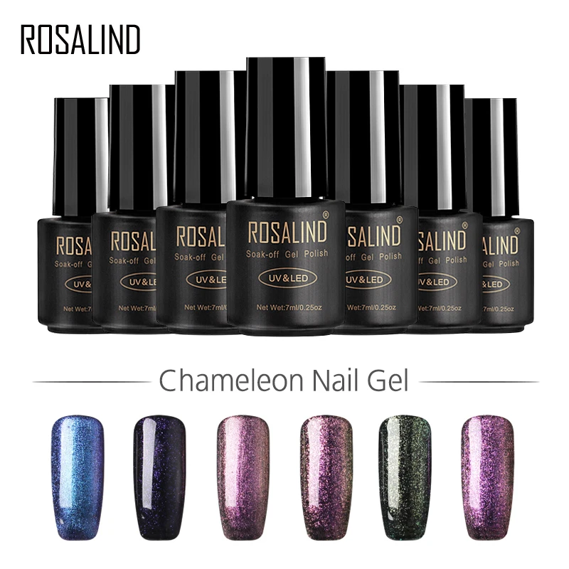 

ROSALIND Gel 1S 7ML Chameleon Salon Series Gel Nail Polish Nail Art Need Base Top Primer Design Of Gel Varnish Lacquer Extension