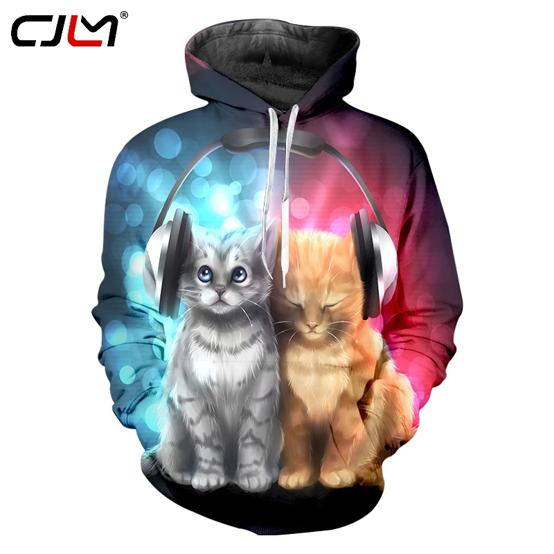 Новая Крутая толстовка CJLM для мужчин и женщин с 3D рисунком музыкального кота