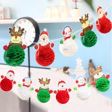 100 набор, модный сделай сам, снеговик, Санта Клаус, олень, Рождественская елка, висячий бумажный шар, гирлянда, рождественские украшения, ZA4894