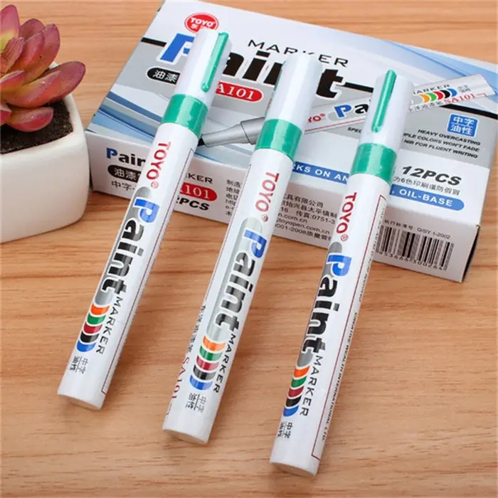 9 Colors White Waterproof Permanent Paint Marker Pen Car Tyre Paint Pen Rubber Tread Environmental Tire Painting DIY Office Gift (15)