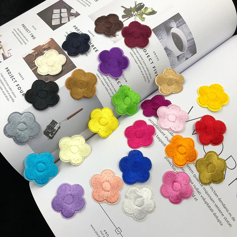 JOD 5PCS New Decorative Flower Iron on Patches for Clothing Embroidery