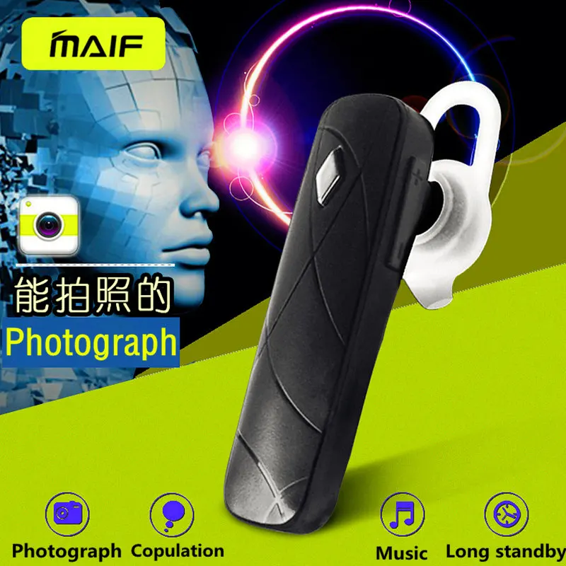 

Photograph Bluetooth V4.1 Headset Wireless Headphone Earphone with Remote Controller Camera Self-timer for iphone Samsung
