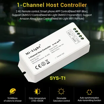 

DC24V 1-Channel LED Host Controller/signal power amplifier Dimmable controller support DMX512/2.4G remote/APP/voice control