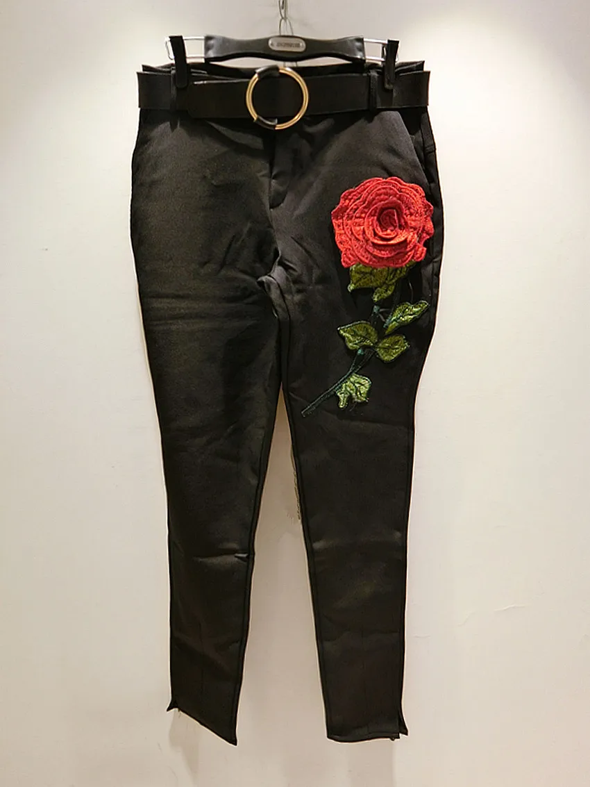 Buy 2018 Spring High Waist Zipper Close Flower