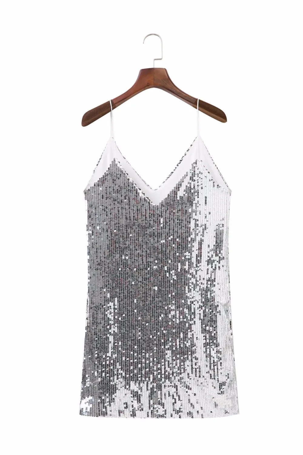 Deep V Neck Autumn Silver Sequined Backless Sexy Dress Women Off Shoulder Mini Dress Christmas Party Club Strap Dresses Vestidos bridal shops near me