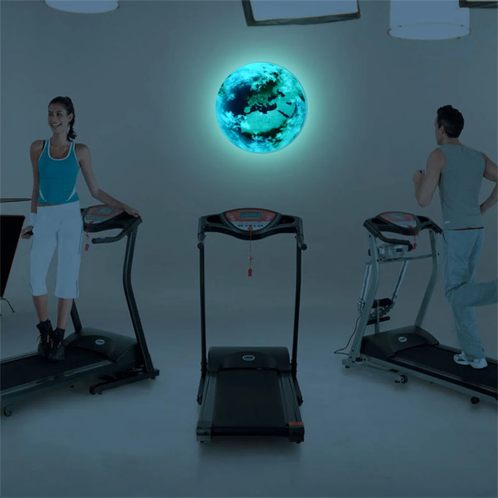 

ILOKY 20cm New 3D Wall Stickers for Kids Room Glow In The Dark Stars Earth Moon Luminous wall stickers home decor living room