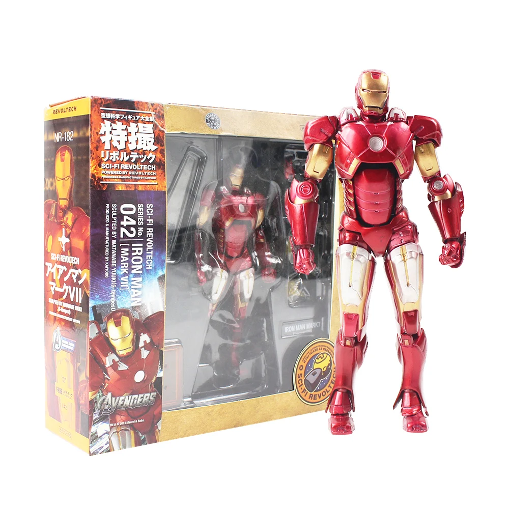 Iron Man Action Figure Revoltech 042 Mark VII MK 7 Iron Man Avengers Model Toy for Kids