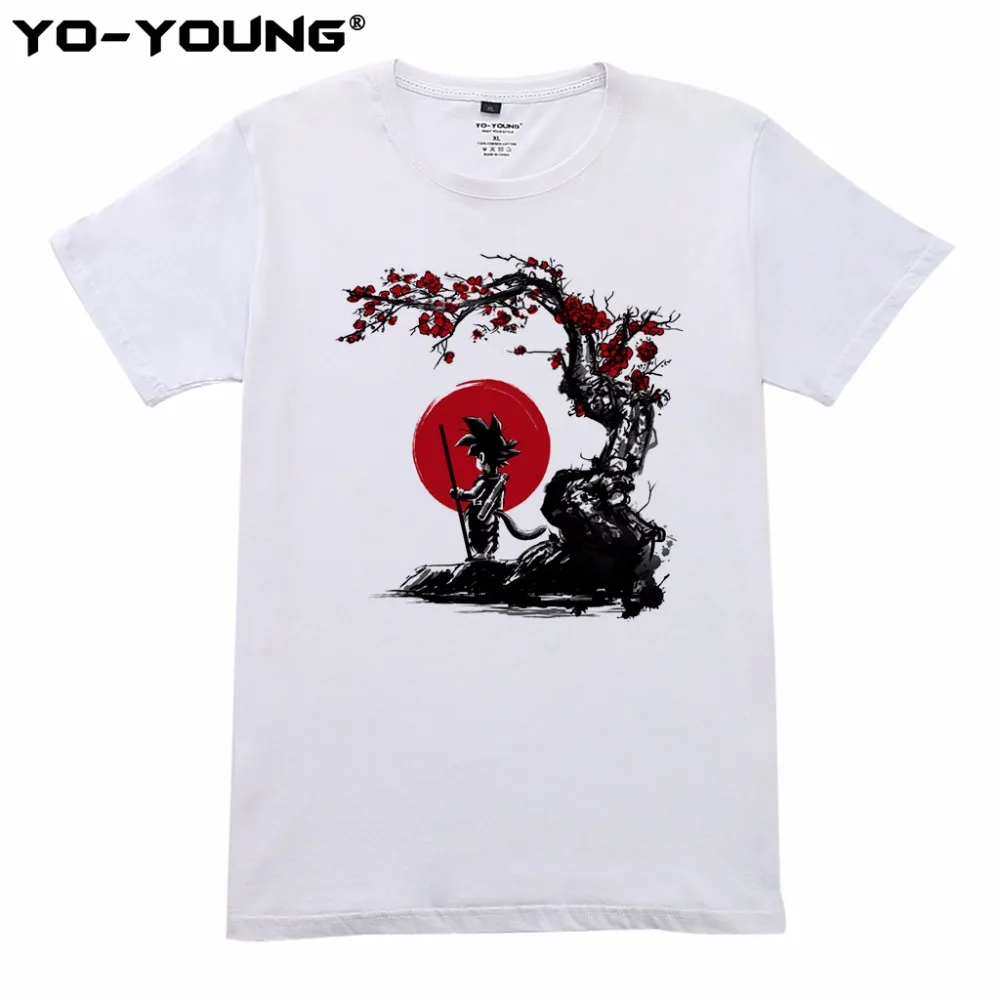 Йо молодые мужские футболки повседневные аниме драконий жемчуг Гоку дизайн с