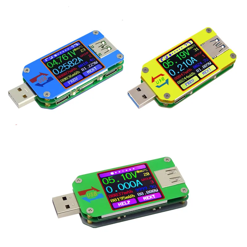 Festnight RD UM25/UM25C USB 2.0 Type C Color LCD Display Tester Voltage Current Meter Voltmeter Ammeter Battery Charge Cable Impedance Resistance Measurement Communication Version 