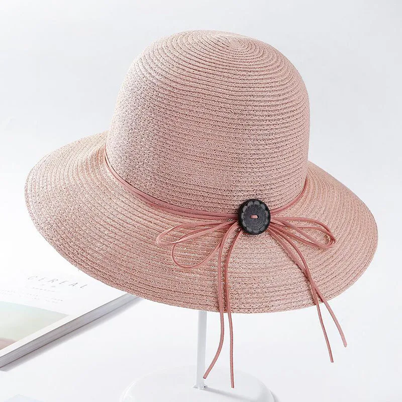 

2018 New Lady Fashion Summer Brand Women's Sun Hats Woman Cap Casual Hot Straw Foldable Big Brim Shade Sunscreen Girl