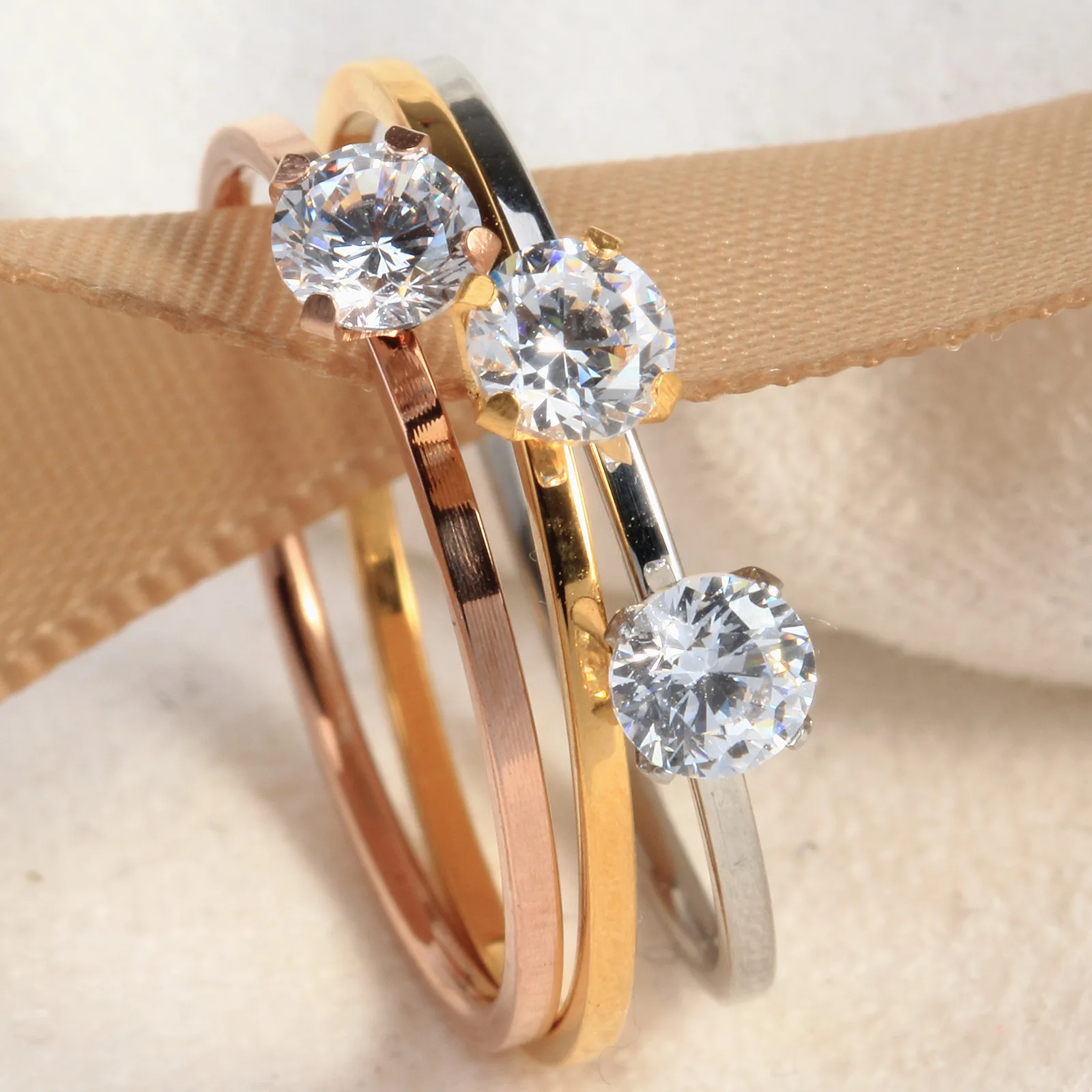 Aliexpress.com : Buy Simple Smooth Titanium Stainless Steel Rose Gold