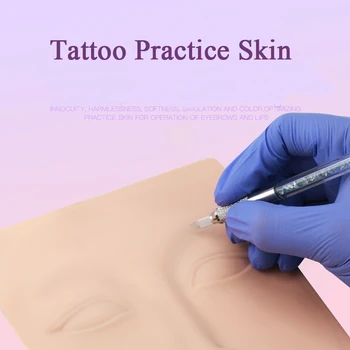 

1pc/Lot Silica Gel Tattoo Accessories Practice Skin 3D Cosmetic Permanent Make-up Eyebrow Eye Lip Microblading Practice Skin