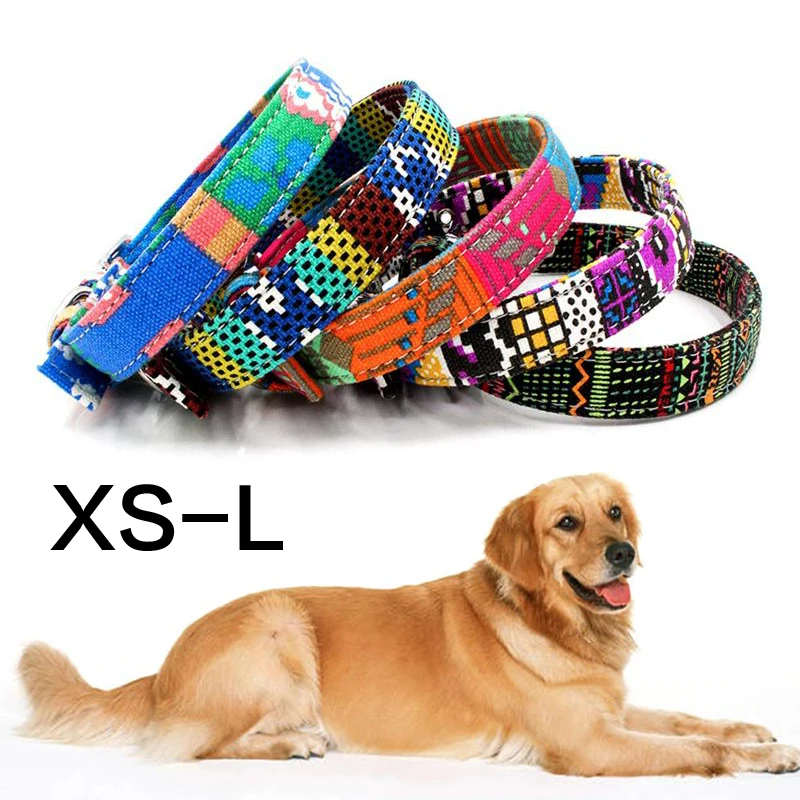 

Canvas Harness Dog Collar Personalized Colorful Adjustable Pet Collar Xs-L Big Large Medium Small Dog Dogs Supplies