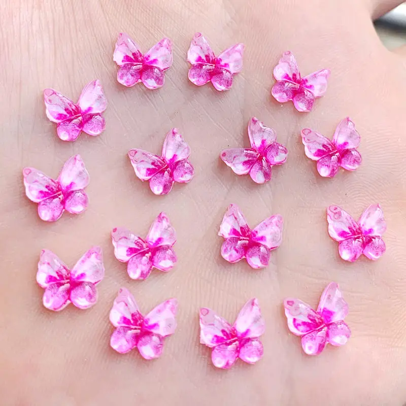 Diy Красочные бабочки натуральный камень плоская задняя Смола Кабошоны ювелирные изделия аксессуары 80 шт 10 мм-B2210