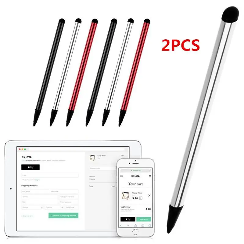 2 шт Высокое качество емкостный универсальный стилус сенсорный экран Стилус карандаш для iPad мобильного телефона мобильный телефон samsung PC Tab