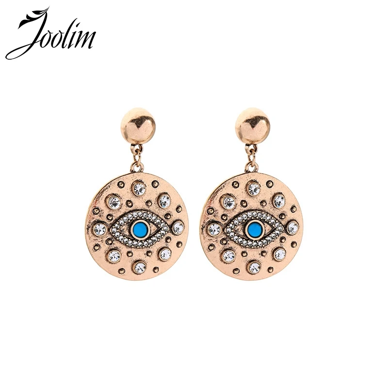 

Joolim Vintage Gold Big Round Eyes Drop Earring Retro Earring Statement Party Earring