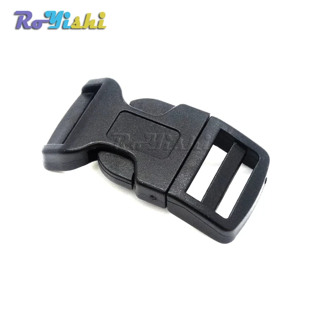 Hebillas de plástico de Liberación lateral contorneadas para pulseras de Paracord/Collar de 100 unids/paquete, 5/8 "(15mm), color negro _ - Mobile