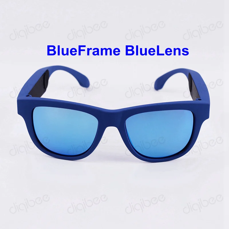 Новые Модные Смарт-очки сенсорные костные проводящие наушники UV400 поляризованные солнцезащитные очки Bluetooth Беспроводные наушники с микрофоном - Цвет: BlueFrame BlueLens