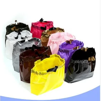 

Multifunction soft color plastic bag with handles 50pcs Festival gift bag High Quality shopping bags plastic